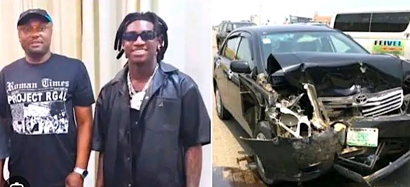 Shallipopi and Isreal DMW Survive Abuja Car Crash Unharmed