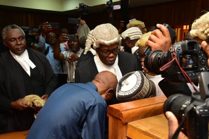 Former CBN Governor Godwin Emefiele is detained at the EFCC