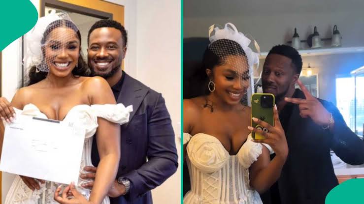 Breaking News: Sharon Ooja Weds, Unveils Husband’s Face