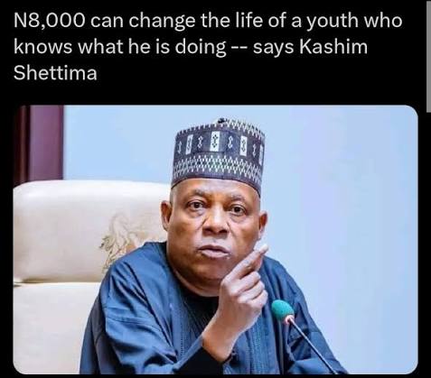 Shettima Sparks Debate with Claim That N8,000 Can Transform Youth Lives
